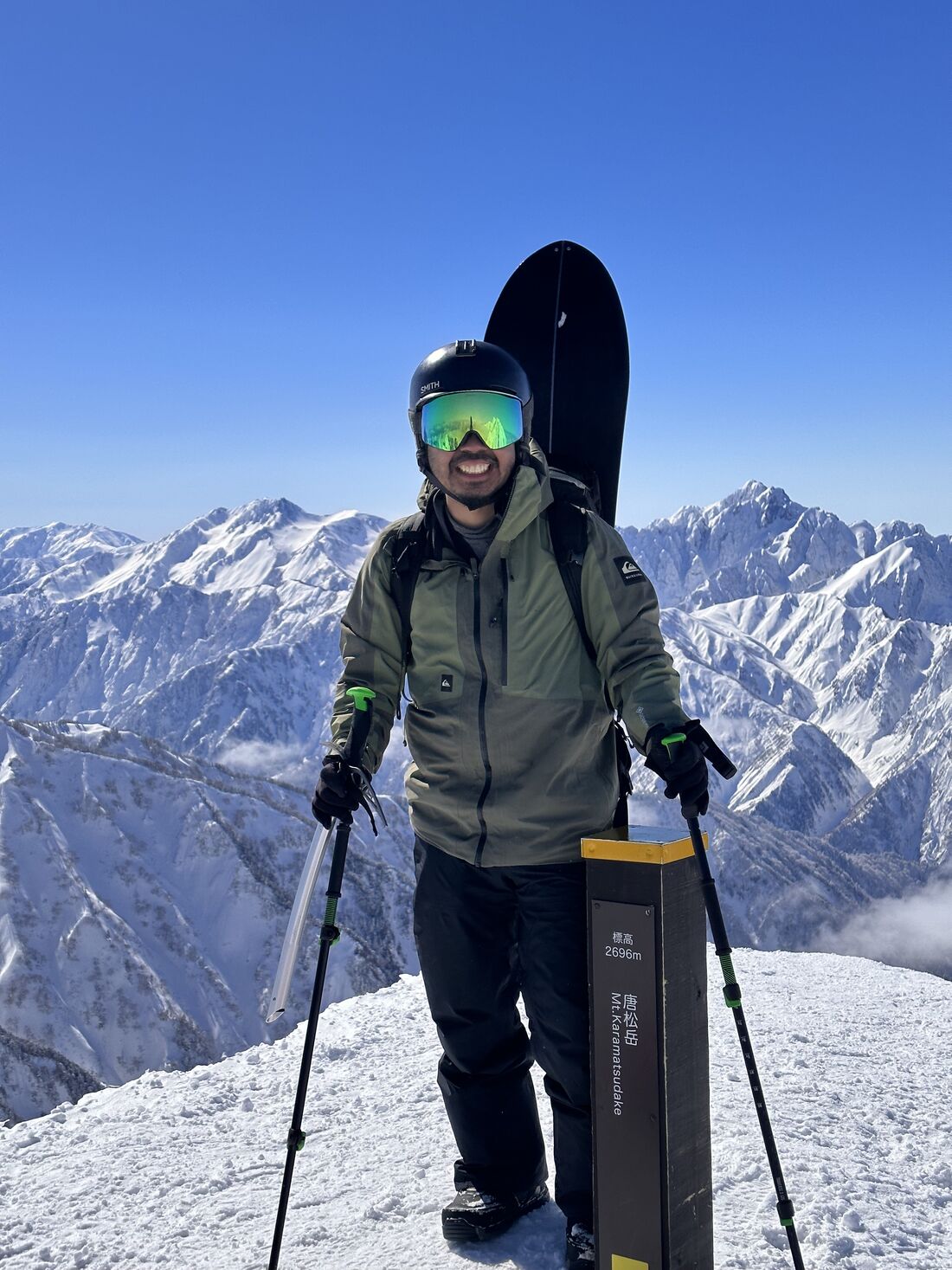 Rick, your guide, at a Hakuba summit with his splitboard